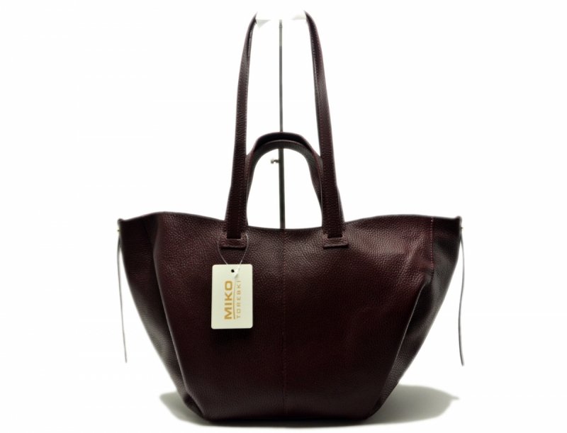 TOREBKA skórzana Miko bordowa skóra bordo 