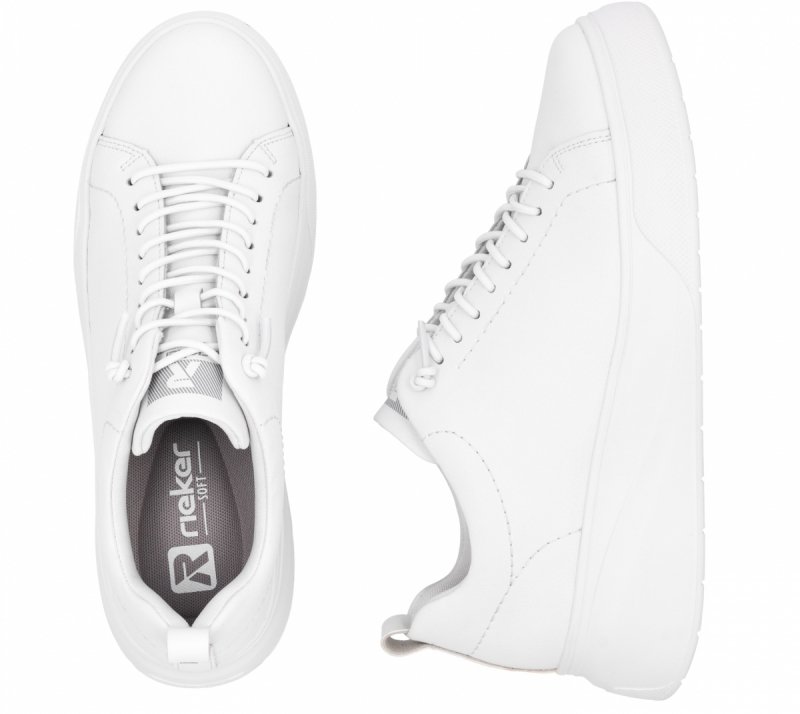 Półbuty sneakersy 41 RIEKER W2301 białe skóra damskie skórzane