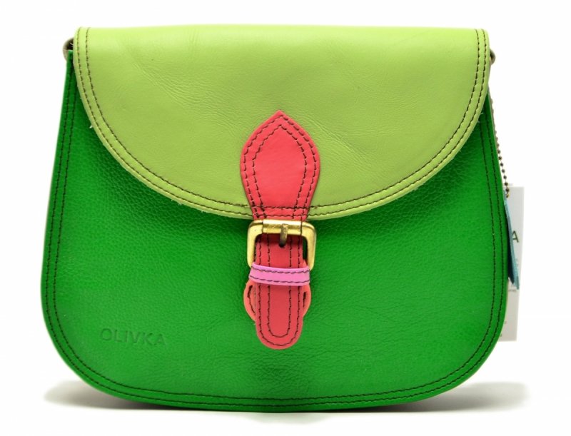 Torebka listonoszka OLIVKA skóra kolorowa skórzana 