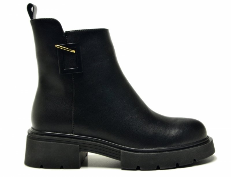 Botki 41 skóra FILIPPO 7185 czarne skórzane damskie 