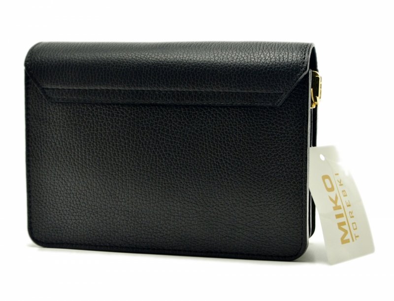 TOREBKA listonoszka skóra czarna skórzana MIKO damska 