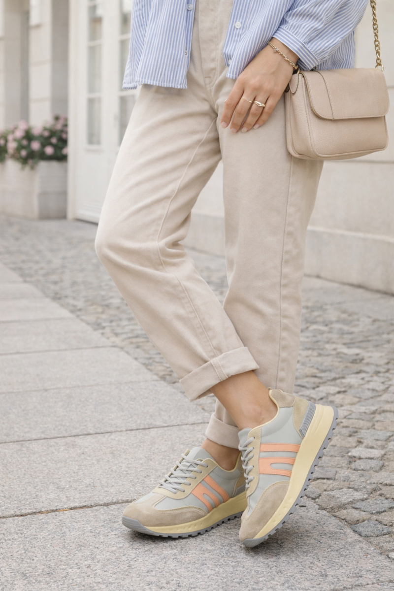 Półbuty sneakersy 39 skóra FILIPPO 7733 niebieskie szare skórzane 