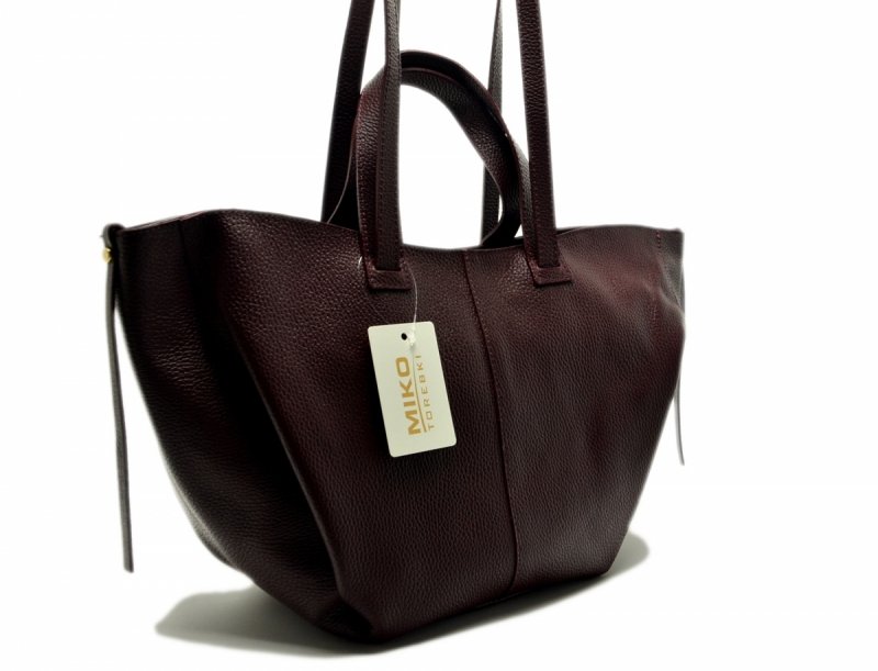 TOREBKA skórzana Miko bordowa skóra bordo 