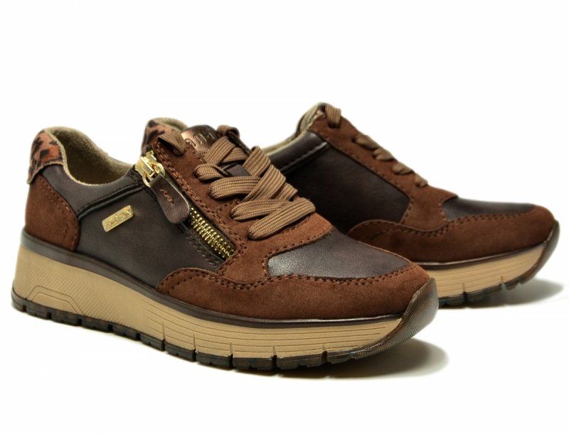 Półbuty sneakersy 39 JANA 23762 brązowe TEX brąz mocca
