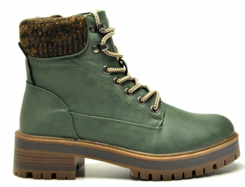 Botki 38 VINCEZA 87722 zielone damskie płaskie