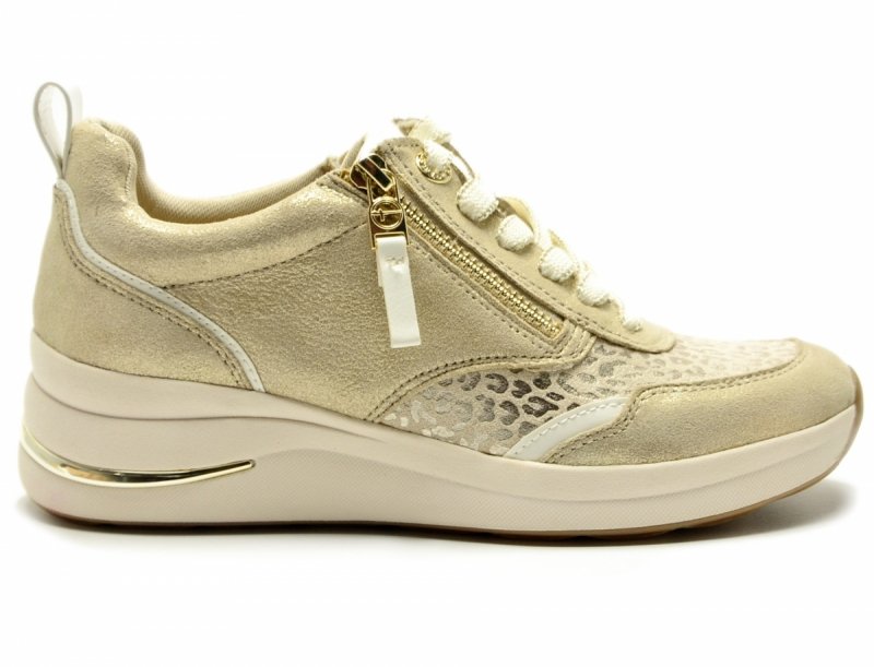 Sneakersy 40 TAMARIS 83714 skóra półbuty beżowe złote skórzane