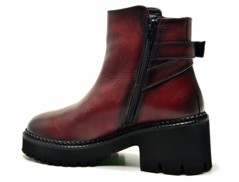 Botki 39 skóra bordowe skórzane 865 damskie JORGE OLIVEIRA