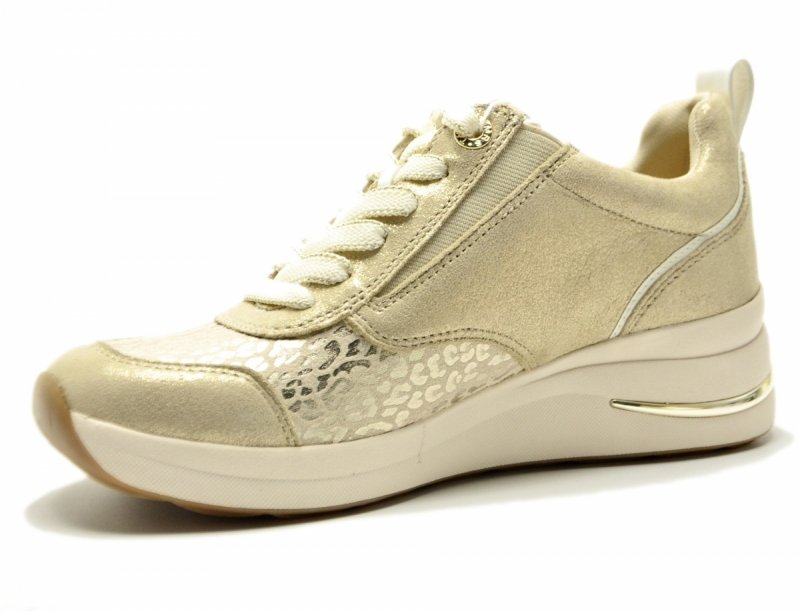 Sneakersy 39 TAMARIS 83714 skóra półbuty beżowe złote skórzane