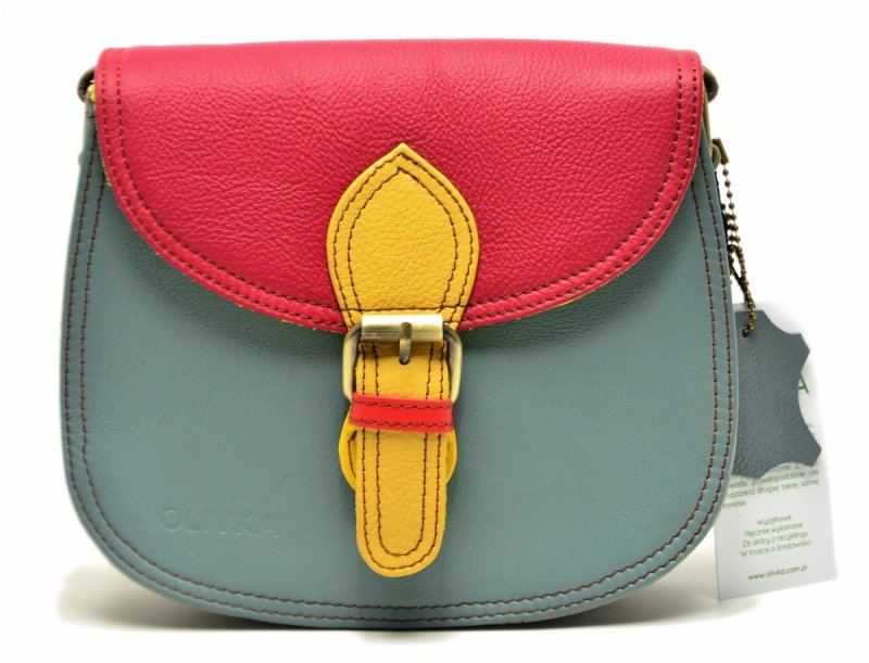 Torebka listonoszka OLIVKA skóra kolorowa skórzana 