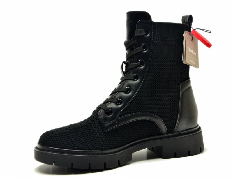 Botki 37 TAMARIS 86211  czarne duo-tex płaskie