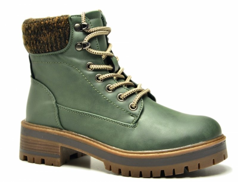 Botki 38 VINCEZA 87722 zielone damskie płaskie