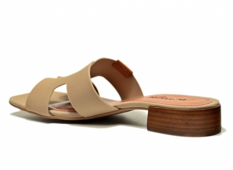 Klapki beżowe nude 39 BOTTERO lycra skóra 375803 beż