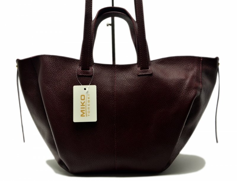 TOREBKA skórzana Miko bordowa skóra bordo 