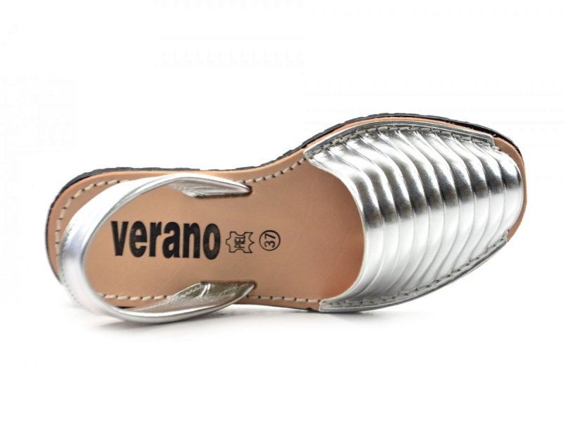Sandały 35 skóra VERANO 459 srebrne klapki hiszpańskie