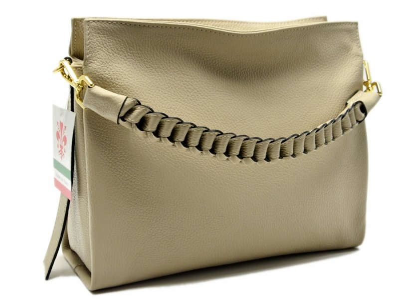 TOREBKA skóra MIKO skórzana beż beżowa 