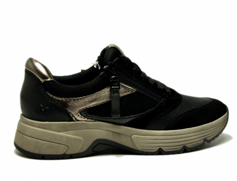 Półbuty 37 TAMARIS 83705 skóra sneakersy czarne skórzane haluksy