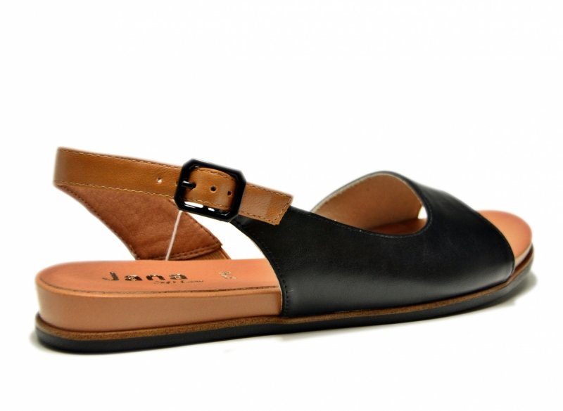 Sandały czarne 41 JANA 28160 sandałki płaskie brązowe