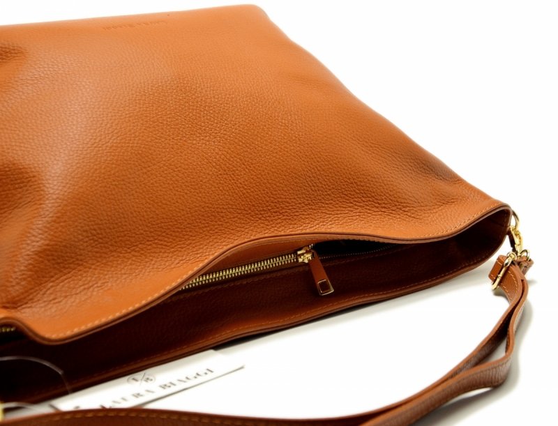 TOREBKA damska skóra camel skórzana LAURA BIAGGI 