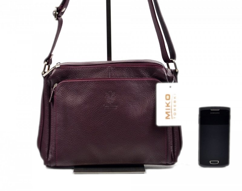 TOREBKA damska listonoszka MIKO skóra bordowa