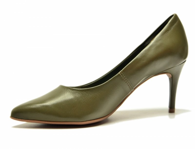 Czółenka 40 szpilki BOTTERO skóra zielone sórzane oliwkowe