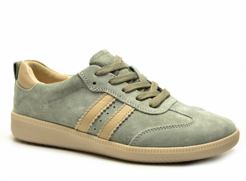 Półbuty sneakersy 36 skóra FILIPPO 7508 khaki skórzane zamsz