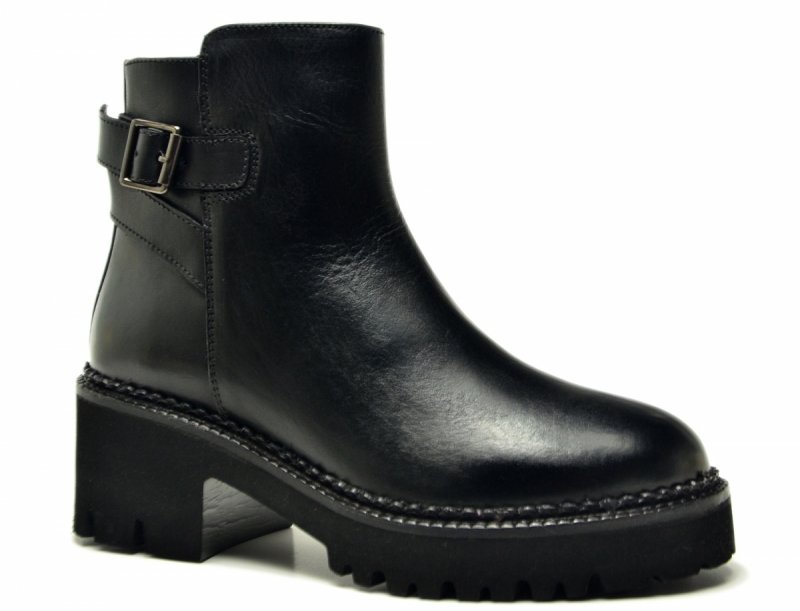 Botki 40 skóra czarne skórzane 865 damskie JORGE OLIVEIRA