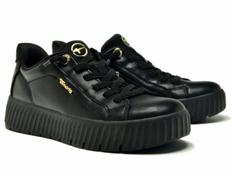 Półbuty 40 TAMARIS 83720 skóra sneakersy czarne skórzane step-in