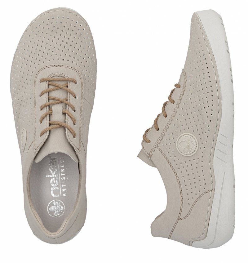 Sneakersy 41 RIEKER 52546 skóra beżowe damskie półbuty beż