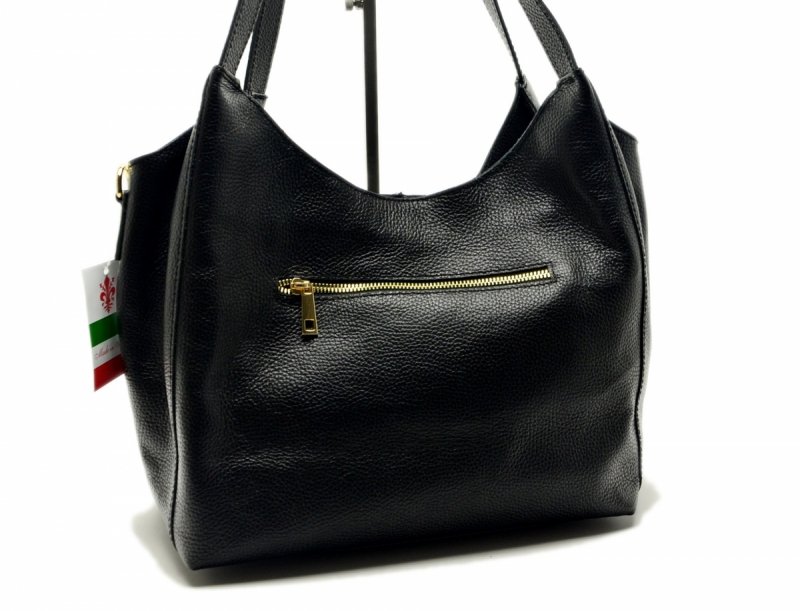 TOREBKA skórzana MIKO czarna skóra 