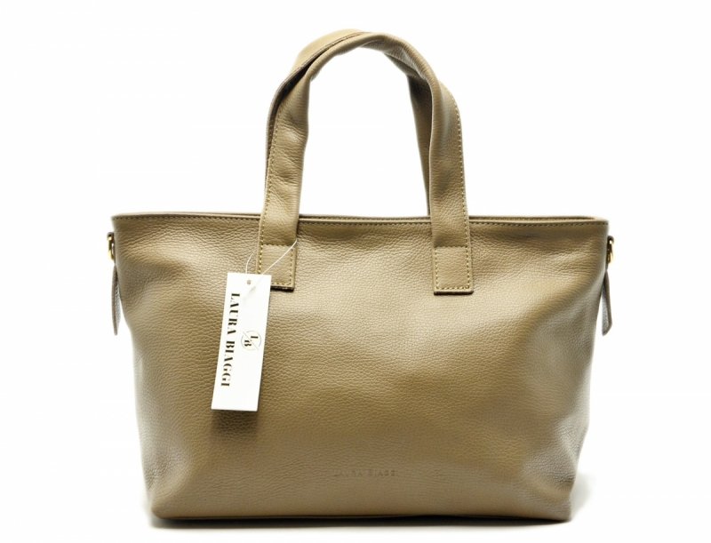 TOREBKA damska skóra taupe skórzana LAURA BIAGGI