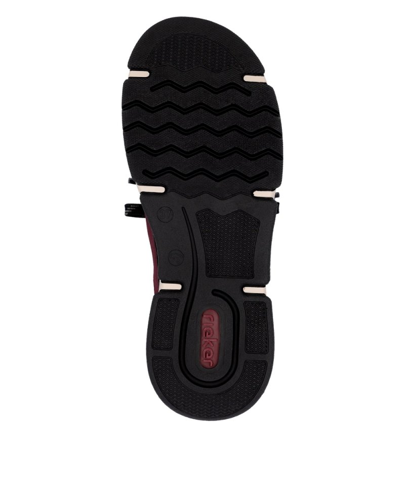 BOTKI sneakersy 36 RIEKER 45973 bordowe damskie półbuty bordo