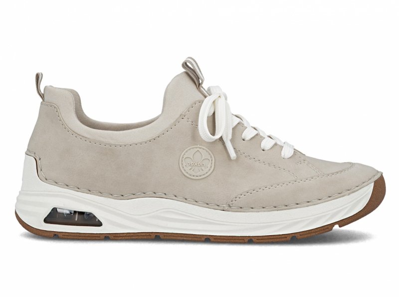 Sneakersy 41 RIEKER 44562 beżowe damskie półbuty beż