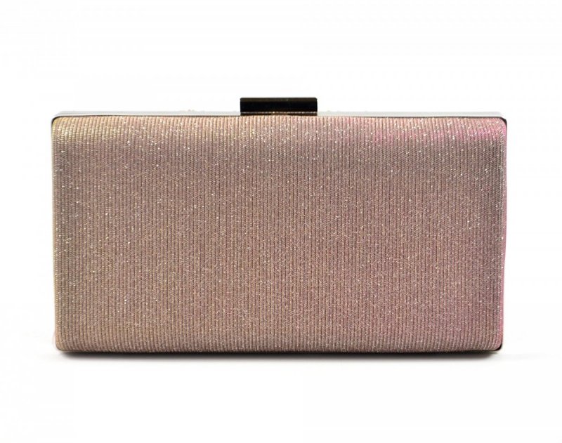 TOREBKA kopertówka wizytowa FASHION BAGS różowa brokatowa