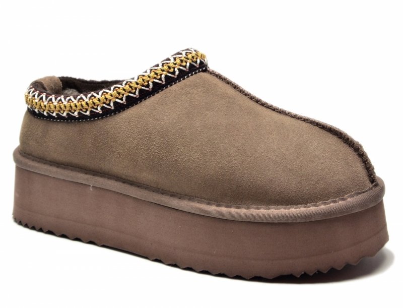 Śniegowce 38 VINCEZA 97960 skóra zamsz brązowe taupe