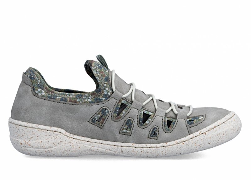 Półbuty sneakersy 37 RIEKER 54551 szare damskie ażurowane