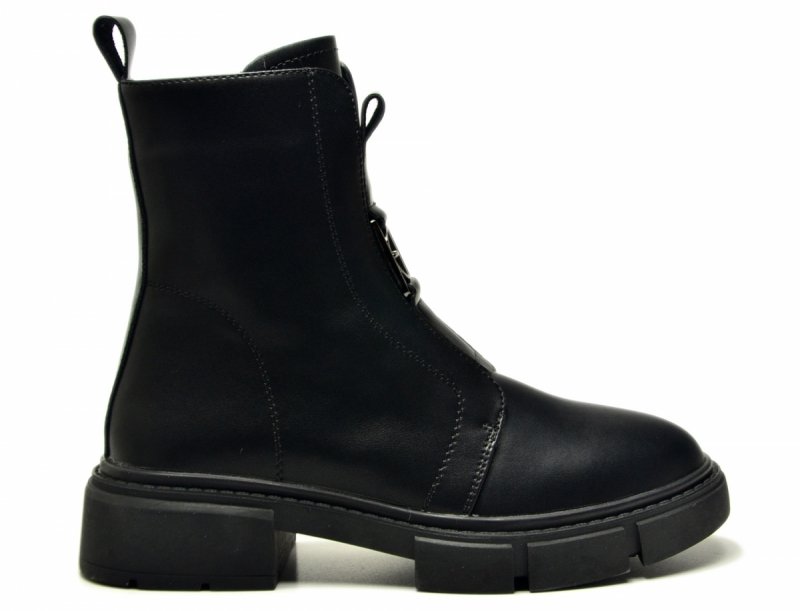 Botki 41 skóra FILIPPO 6524 czarne skórzane damskie 