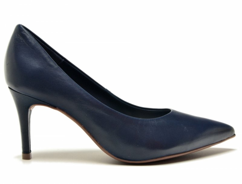 Czółenka 40 szpilki BOTTERO skóra granatowe sórzane granat