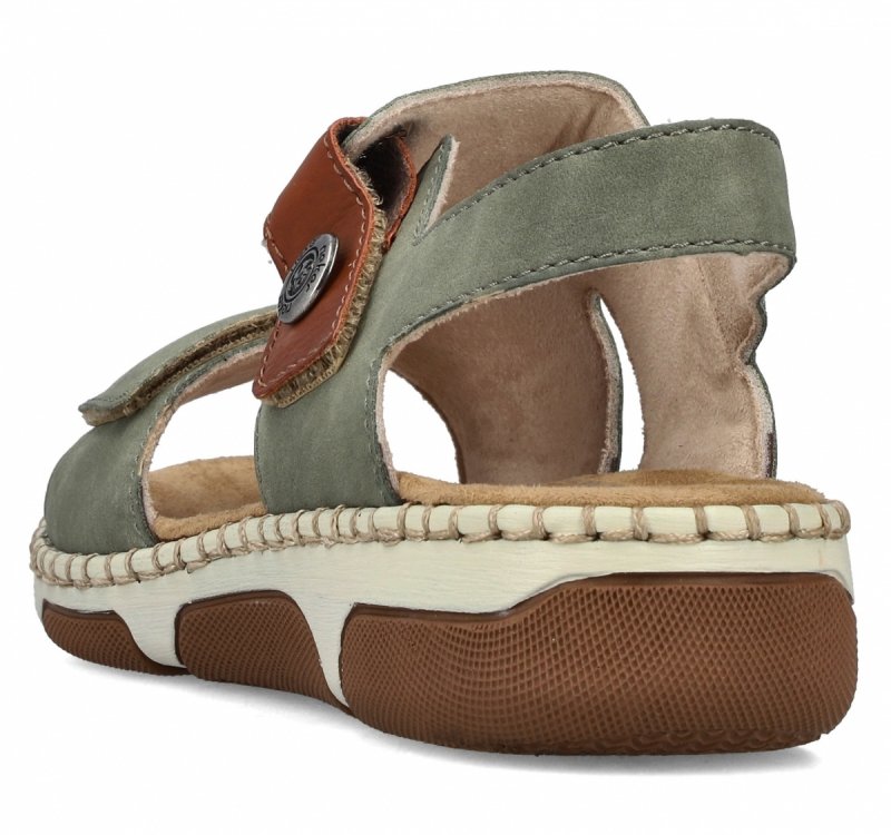 Sandałki zielone 37 RIEKER 66280 płaskie damskie