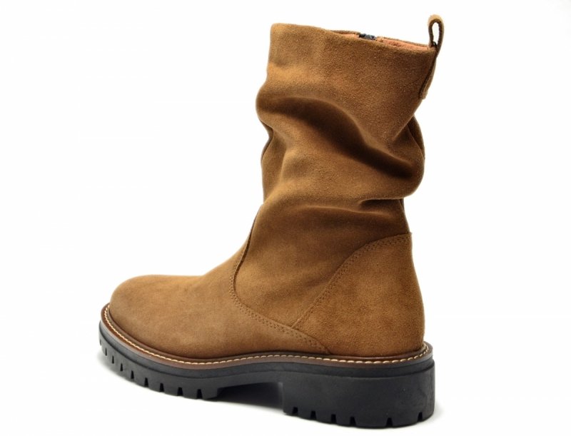 Botki 39 skóra camel zamsz skórzane 8201 HUSH PUPPIES damskie płaskie
