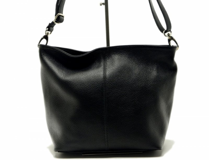 TOREBKA listonoszka MIKO skóra czarna skórzana damska