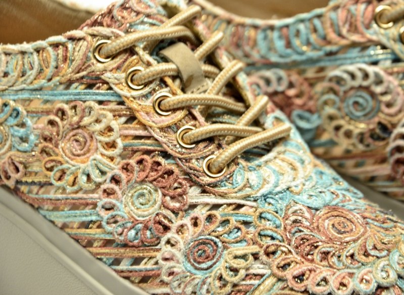 Sneakersy kolorowe 39 FILIPPO 7799 półbuty beżowe turkusowe