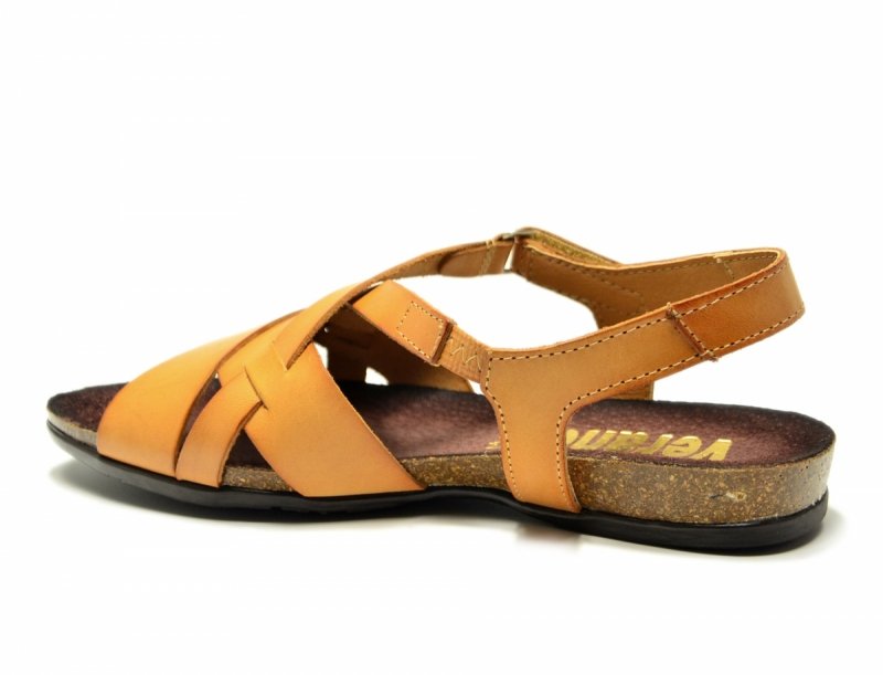 Sandały 36 skóra VERANO 674 camel skórzane płaskie