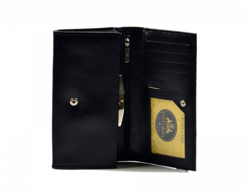 Portfel damski VITTORINI skóra czarny 