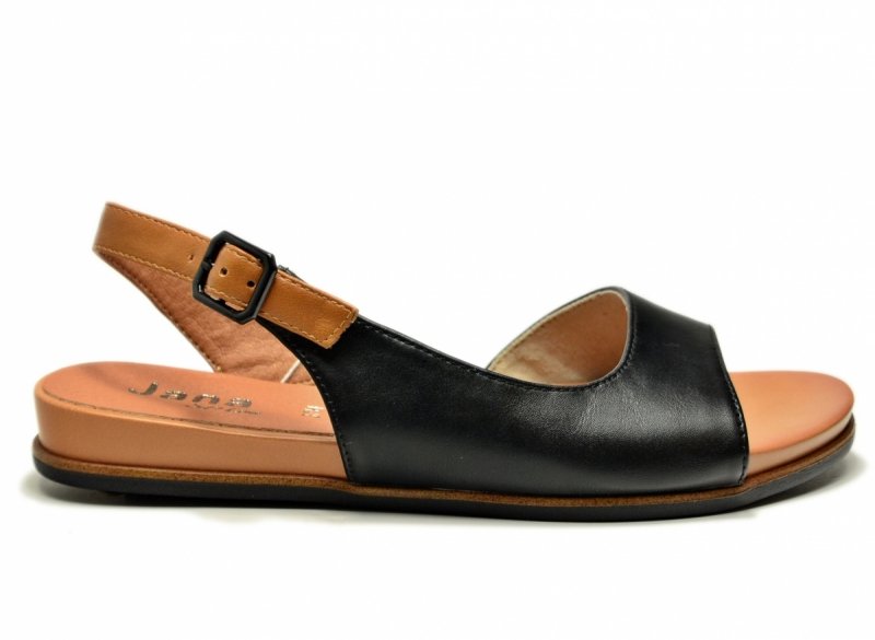 Sandały czarne 38 JANA 28160 sandałki płaskie brązowe