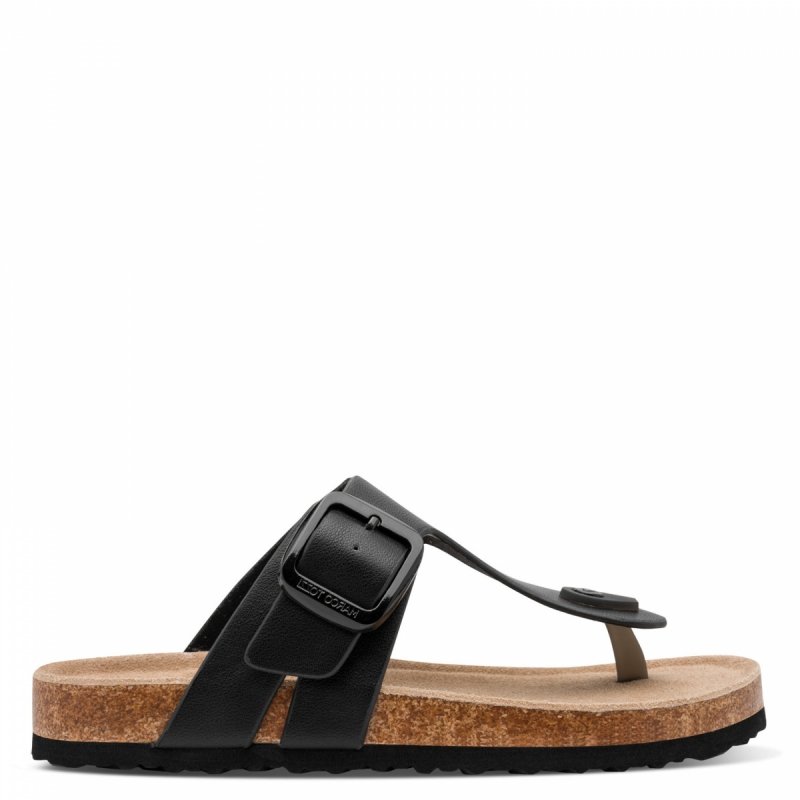 Klapki japonki czarne 38 MARCO TOZZI 27120 płaskie