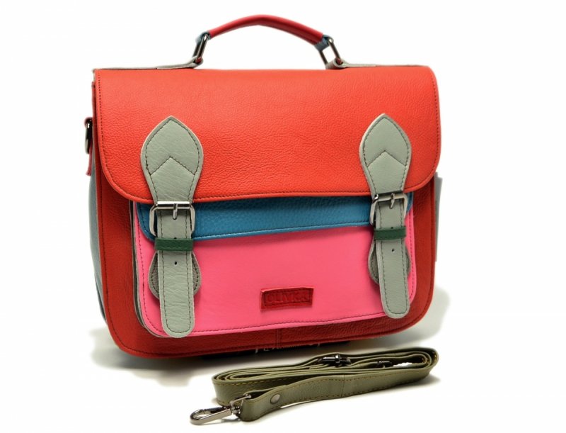 Torebka listonoszka OLIVKA skóra kolorowa skórzana 