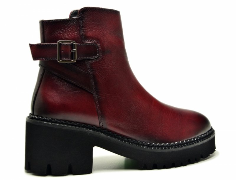 Botki 41 skóra bordowe skórzane 865 damskie JORGE OLIVEIRA