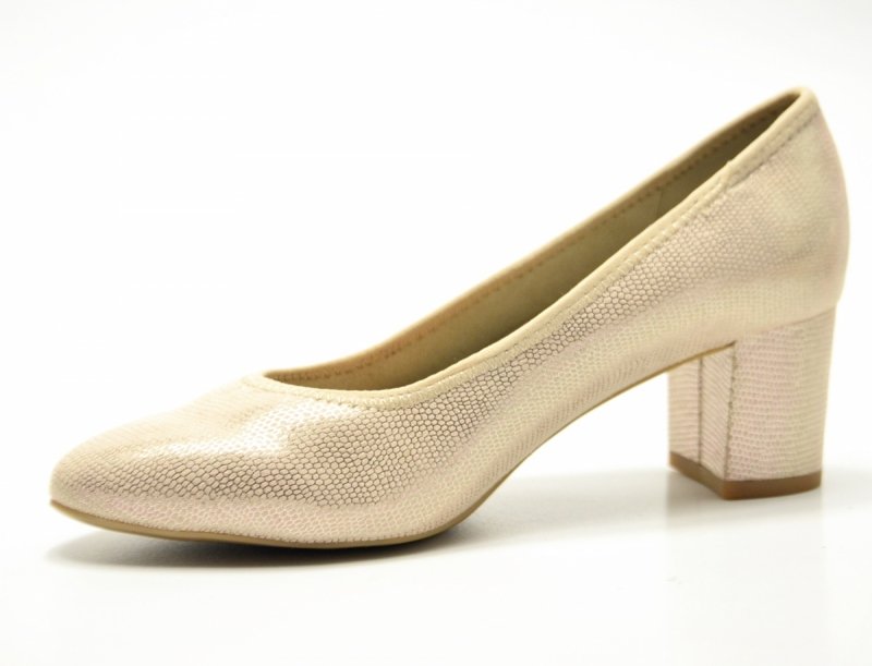 Czółenka damskie 40 JANA 22461 złote beżowe 