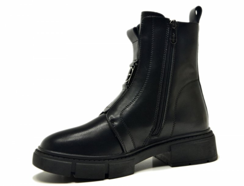 Botki 40 skóra FILIPPO 6524 czarne skórzane damskie 