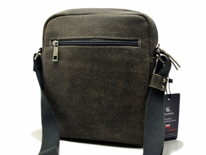 Torebka męska skórzana szara skóra CANALETTO listonoszka